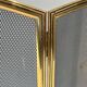 Three-Panel Neoclassical Fire Screen with Wire Mesh and Brass Frame