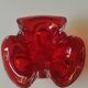 Murano Ashtray/Tray. Organic floral shape. Ruby red, 14cm.