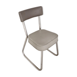 Chaise de bureau vintage années 50 60 en skai et métal chromé