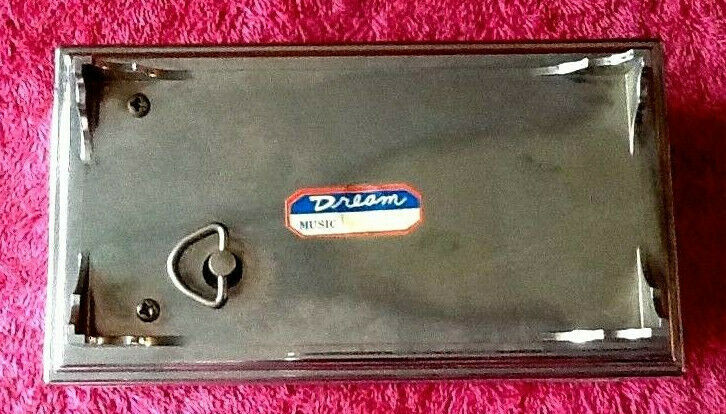 Vintage musical box with mirror psychedelic revolving wheel mechanism