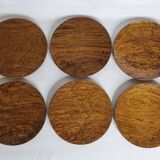 Set of 6 wooden plates "Lapacho" from South America, 20 cm