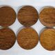 Set of 6 wooden plates "Lapacho" from South America, 20 cm