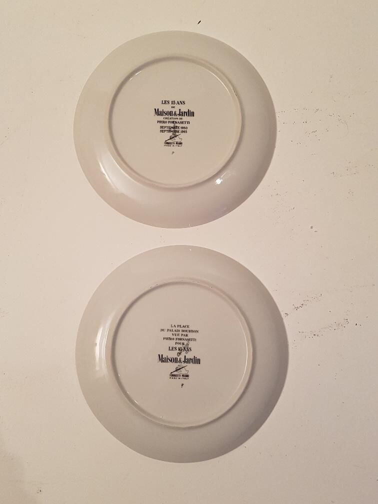 2 fornasetti porcelain plates