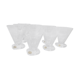 Suite of 9 1930s Vallerysthal Portieux water glasses
