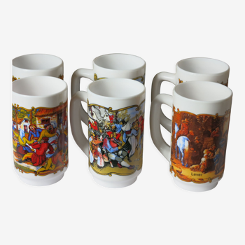 6 chopes à bières ou mugs à café de chez Arcopal