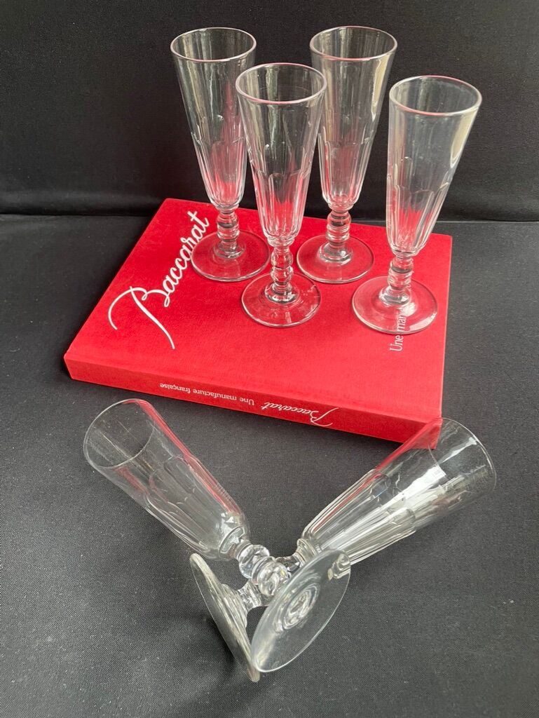 6 champagne flutes baccarat service clermont - xixth