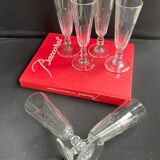 6 flûtes à champagne baccarat service clermont - xixème