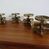 Italian Brutalist Candle Holders by Giuseppe Gallo for Gallo, 1960s, Set of 2