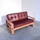Leather 2 seat lounge sofa in "Bonanza" style, 1970s
