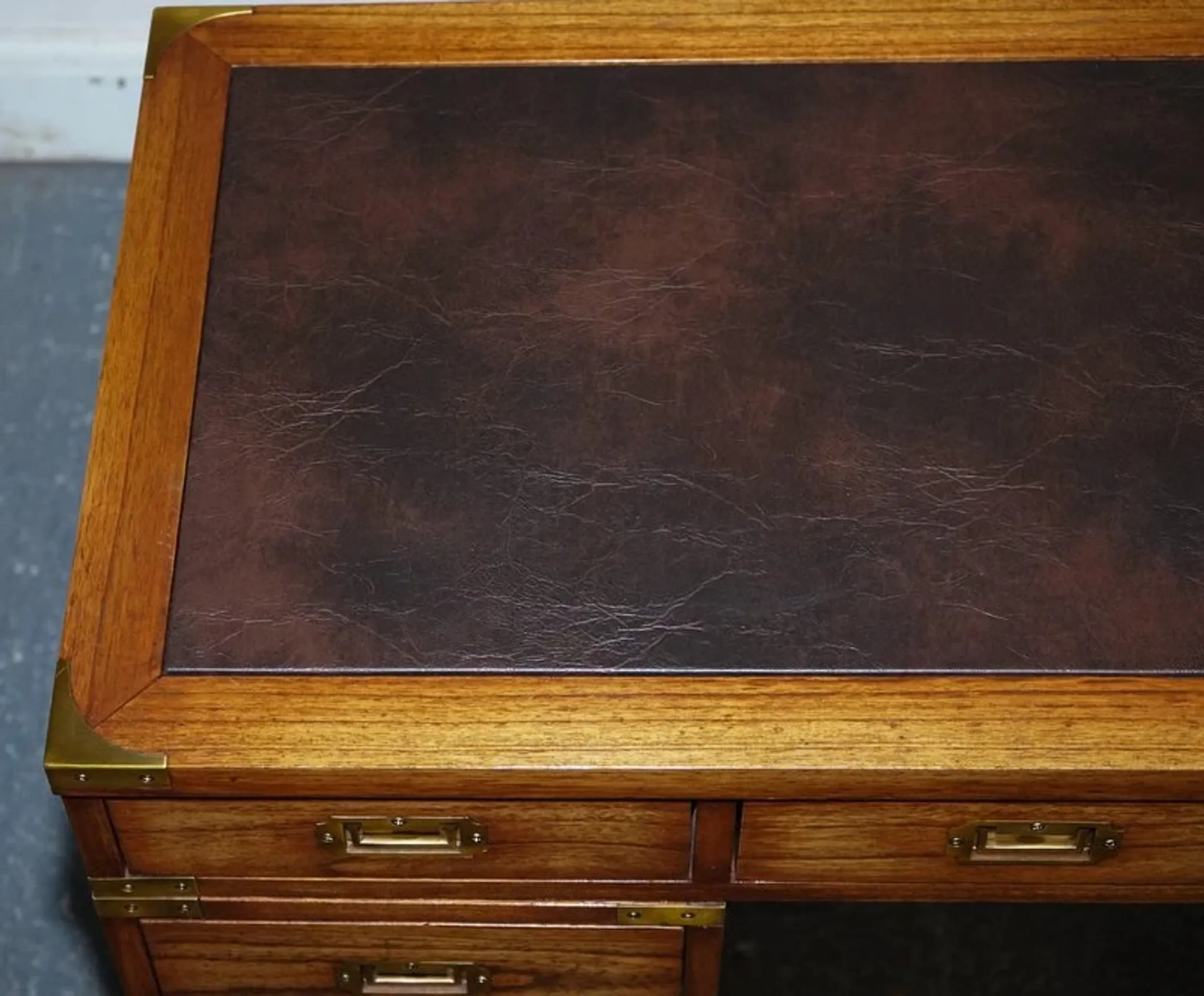 Vintage Military Campaign Desk with Brass Fittings