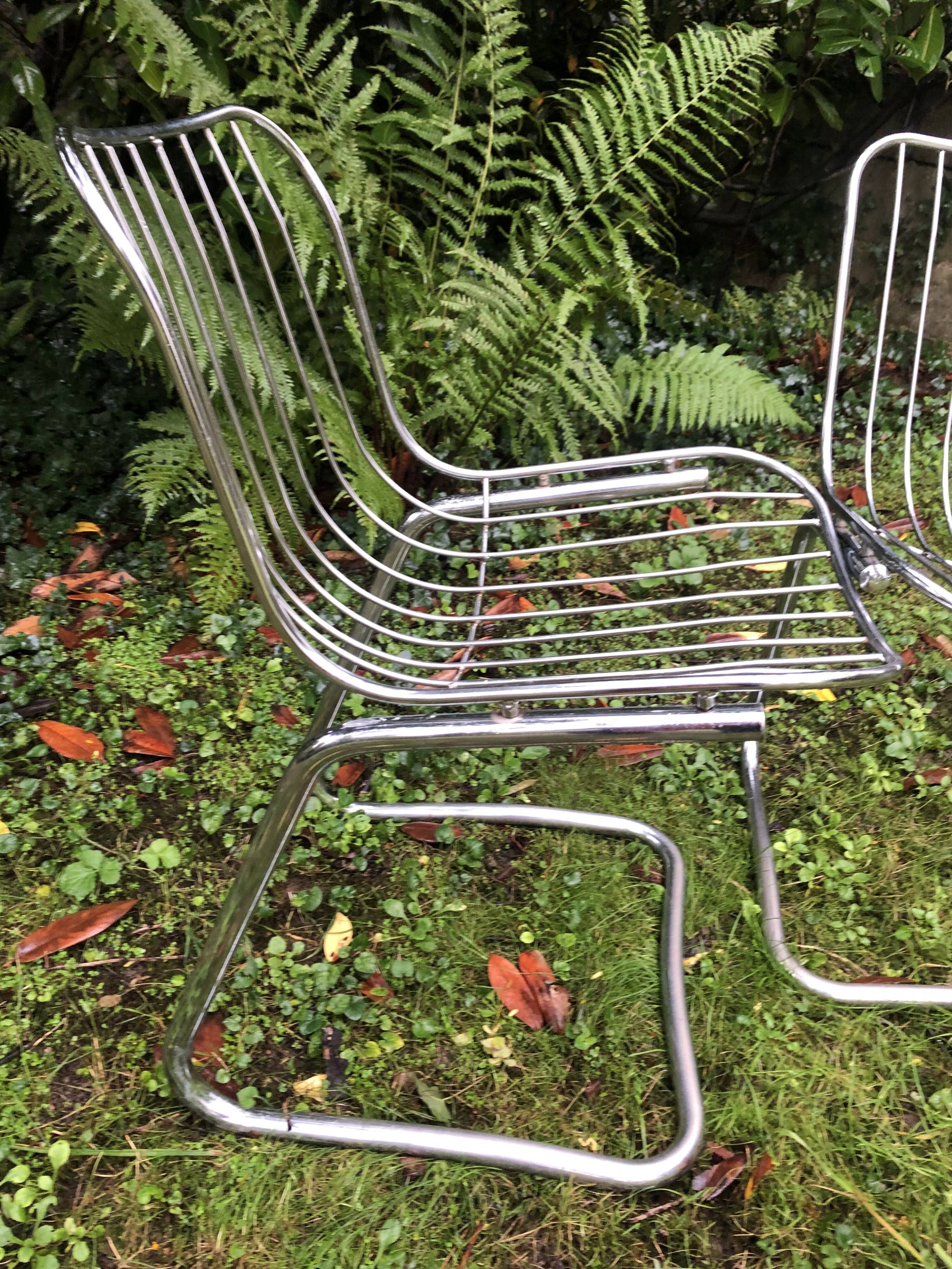 Chrome chairs style Rinaldi 70s