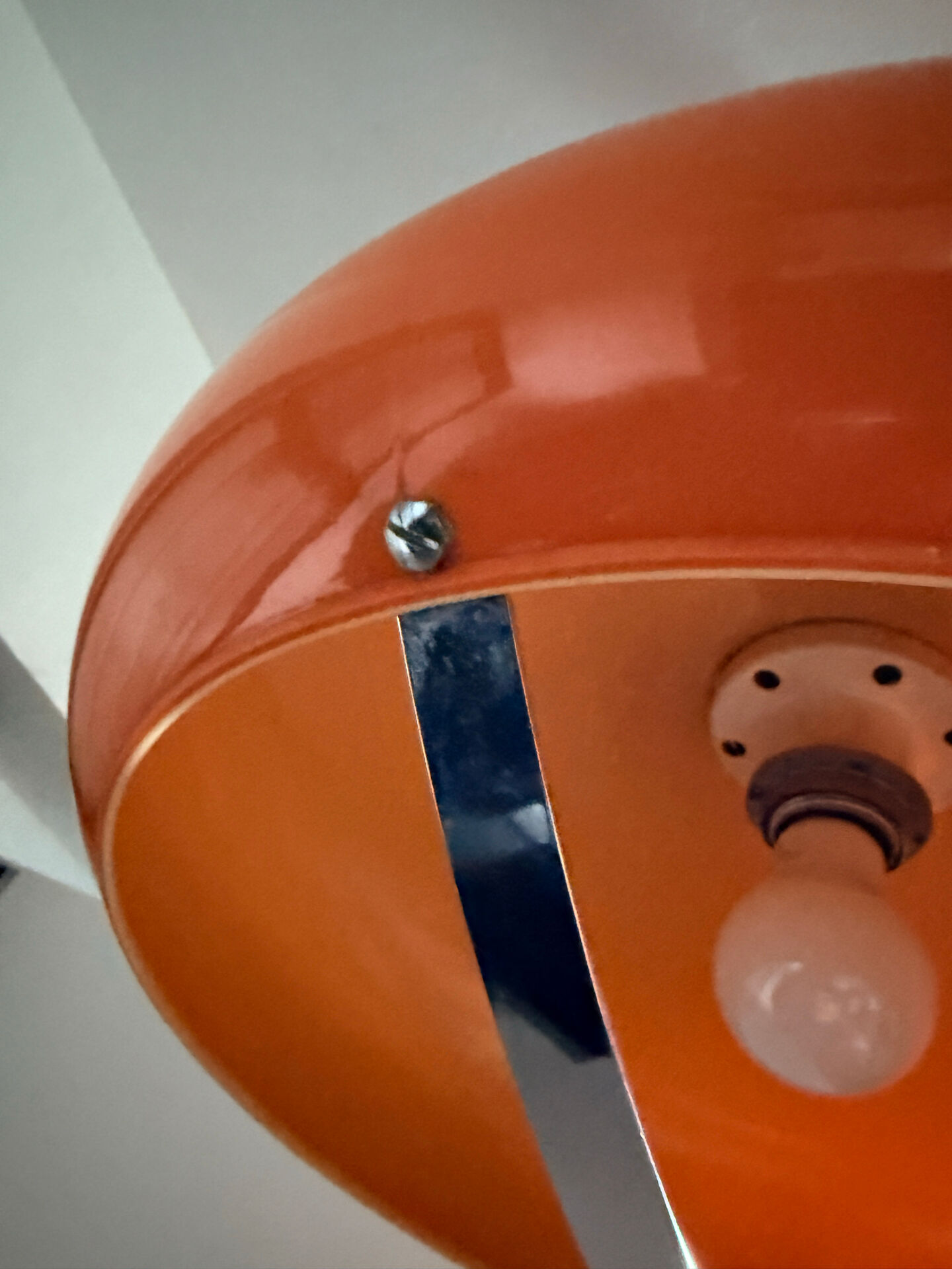 Suspension Space Age orange attribuée à Dijkstra Lampen