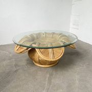 Vivai del sud “flower” rattan coffee table