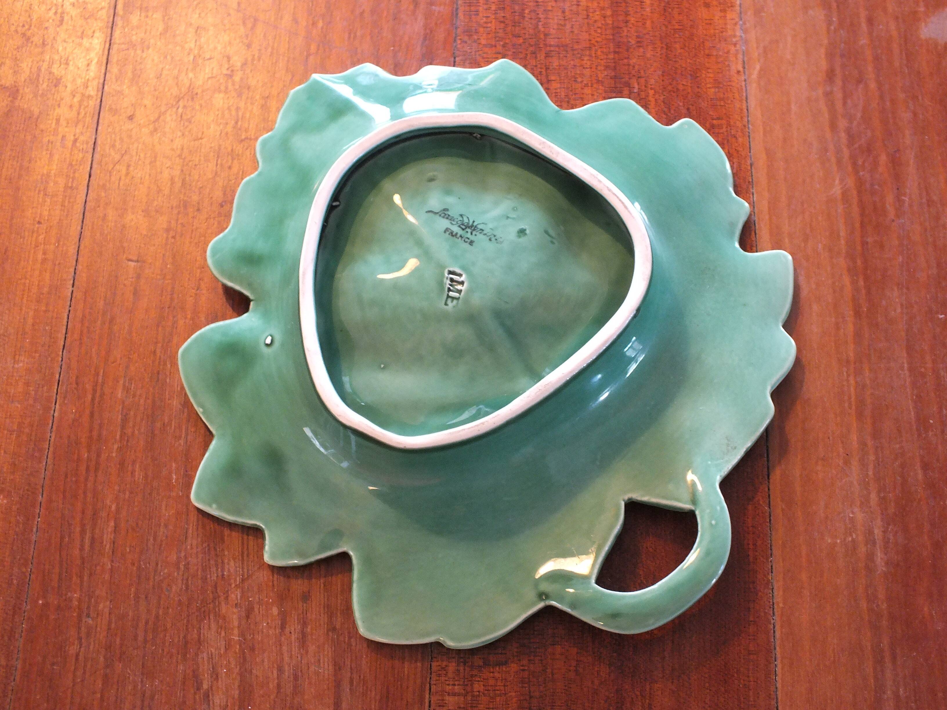 Sarreguemines leaf pocket empty cup