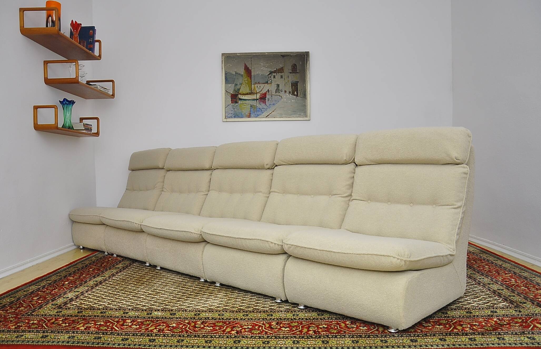 Canapé modulable boucle beige, 1970