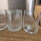 5 engraved bubble glass cups BIOT Free-form pinched (H 10 cm)