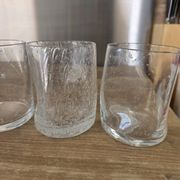 5 engraved bubble glass cups BIOT Free-form pinched (H 10 cm)