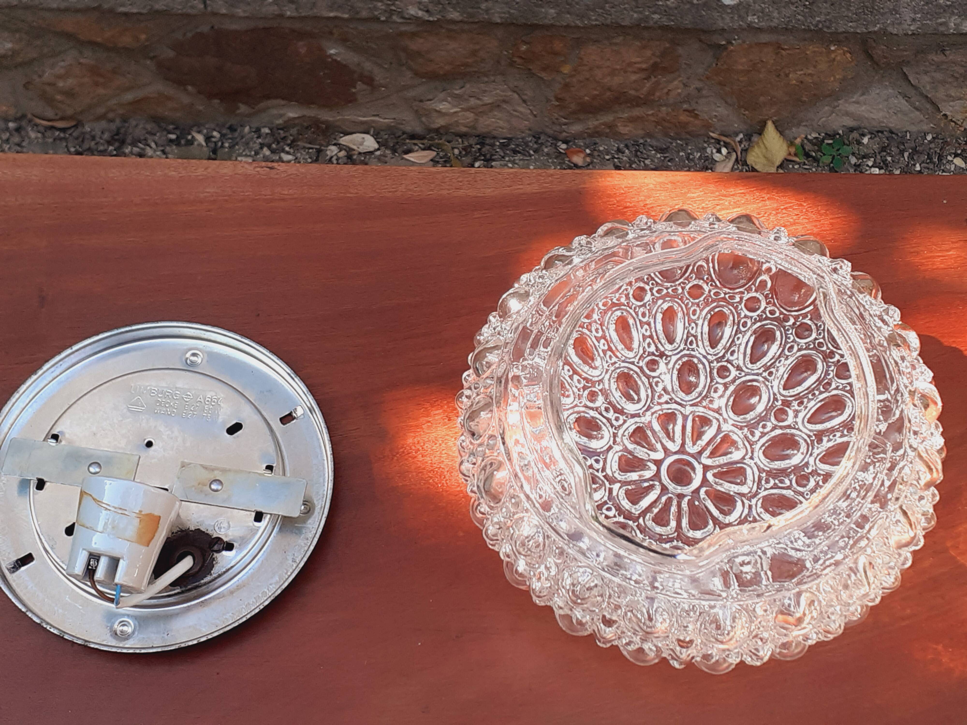 1960s ceiling light moulded glass Limberg