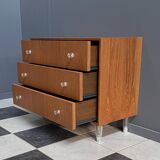 Teak chest of drawers 1970s with perspex handles
