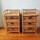 Pair of vintage rattan bedside tables