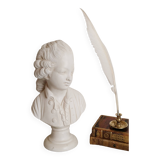 Buste ancien de jeune garçon  , en plâtre blanc