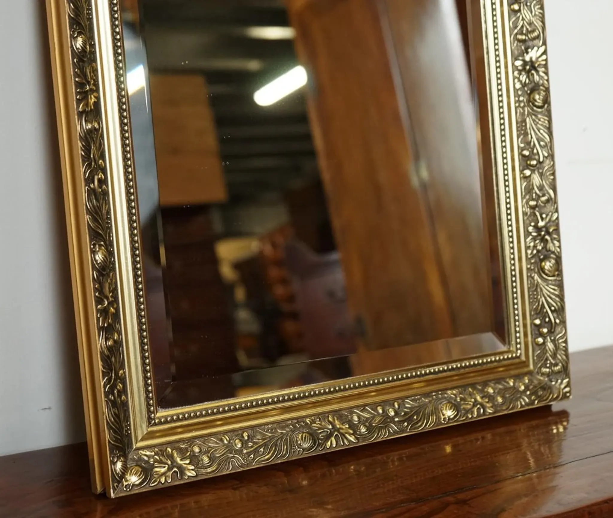 Vintage Wall Mirror Ornate with Sculpted Details