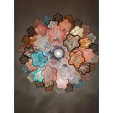 Multicolor “tronchi” murano glass chandelier