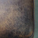 Hocker/coffee table made of sheepskin