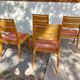 4 cosy chairs, solid wood and fabric