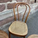 Set of 4 Bistro chairs mismatched curved wood