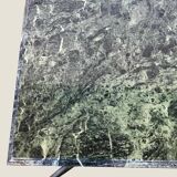 Vintage green marble and wrought iron coffee table