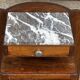 Art Deco bedside table in oak and marble