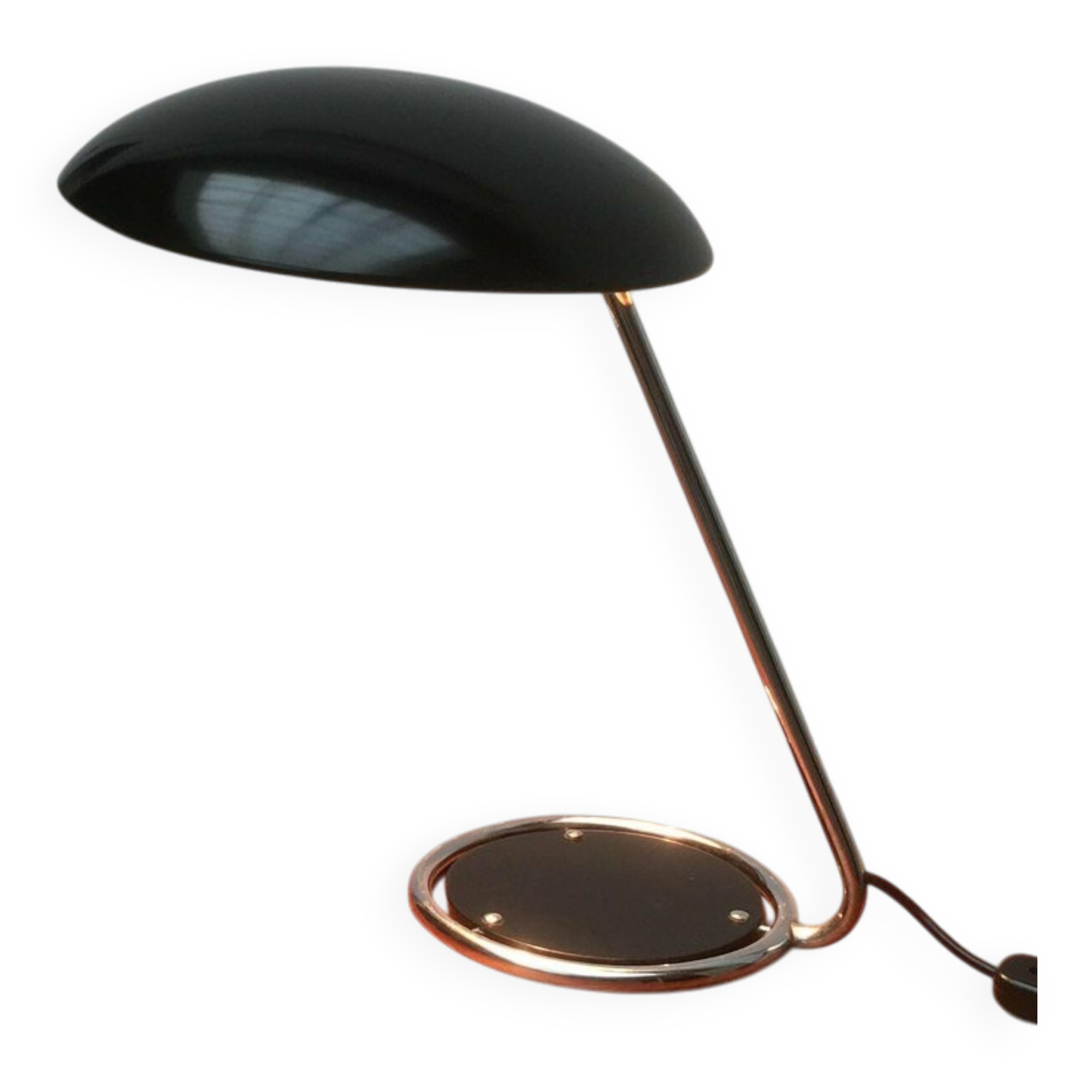 Metal table lamp model 6761 from the mid-century German period by Christian Dell for Kaiser Leuchten, 1960s.