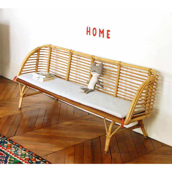 Children's rattan bench