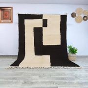 Berber rug Bani Ourain black and white size 200 x 300 cm