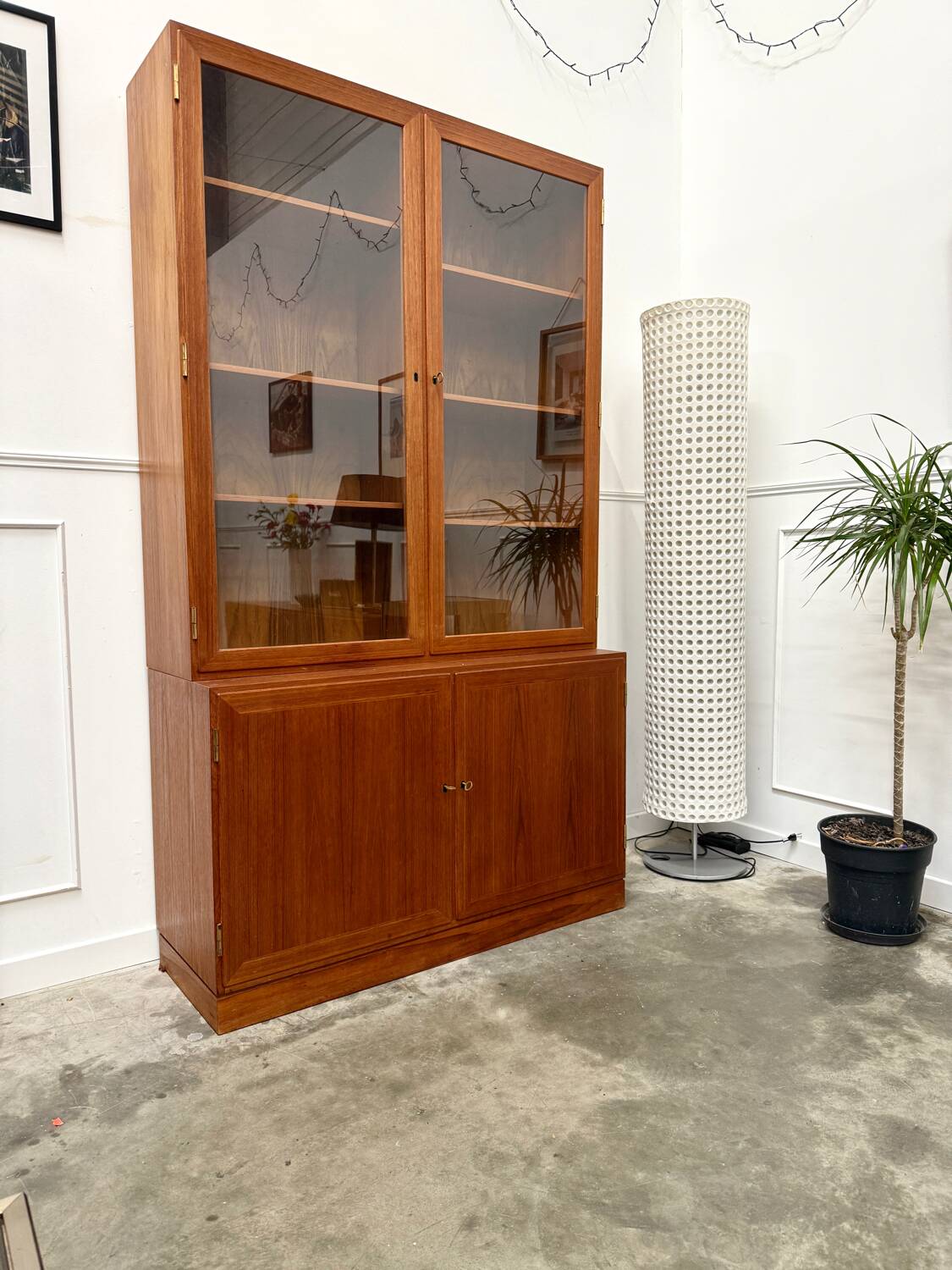 Scandinavian glass sideboard in teak