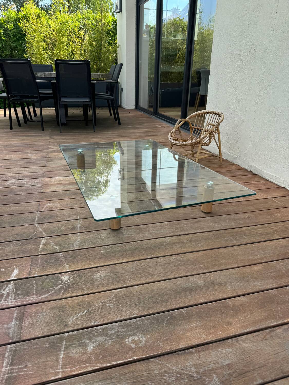 Glass coffee table
