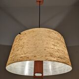 Danish teak and fiberglass pendant lamp from the 50s/60s