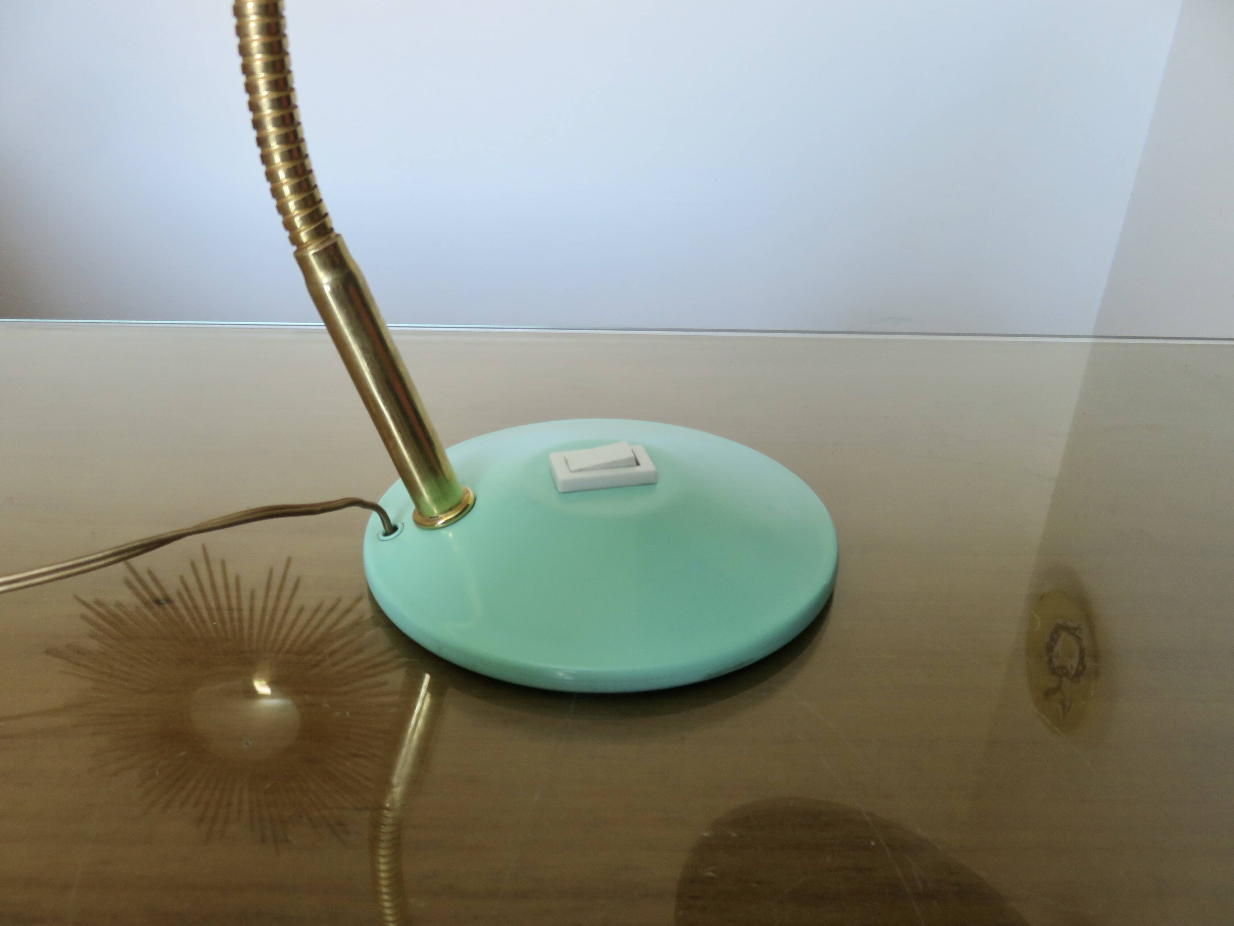 60s teal-coloured cocotte lamp