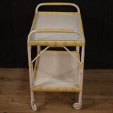 Italian service cart in wood and wicker