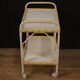 Italian service cart in wood and wicker