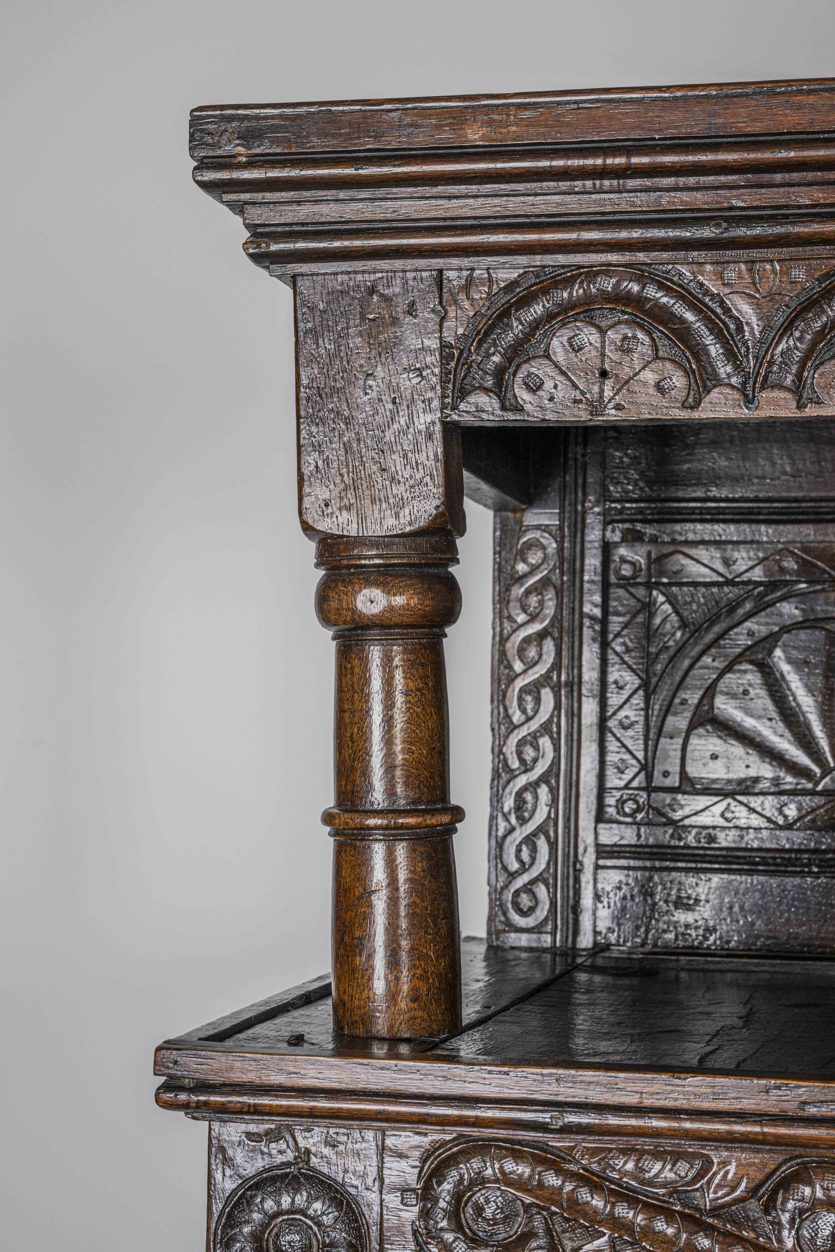 Charles II Oak Plaque, 1684, Set of 3