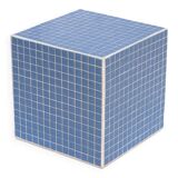 Blue cube side table 33x33 cm