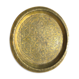 Oriental chiseled copper tray