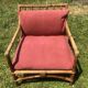 Rattan living room with 2 armchairs, coffee table cushions