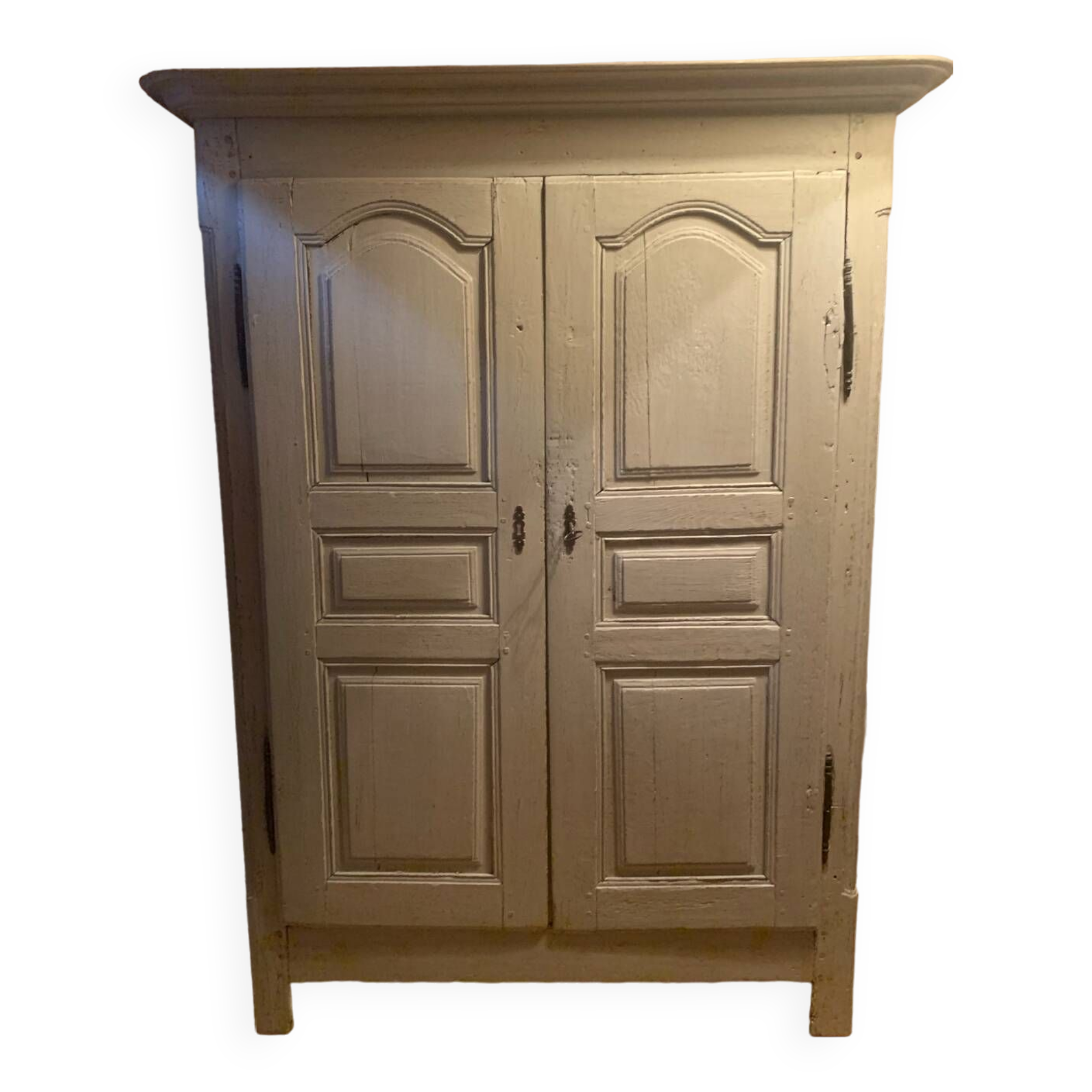 Antique oak and limewashed wardrobe