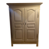 Armoire ancienne en chêne et cérusée