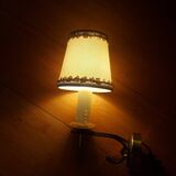 3 brass sconces with lampshade, 50