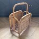 Porte-revues vintage en bambou et rotin