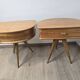 Paire de table de chevet vintage tripode années 50